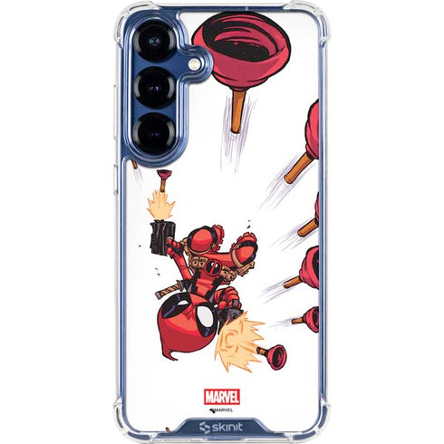 Marvel Deadpool Babypool Shooting Galaxy S25 Clear Case
